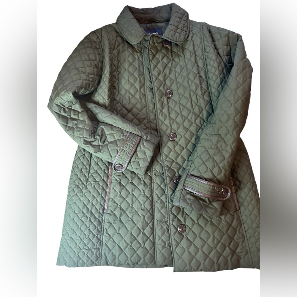 Women’s Lands' End Olive Green Quilted Jacket Size 10-12